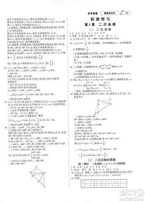 宁夏人民教育出版社2021经纶学典暑假总动员数学八年级ZJ浙教版答案