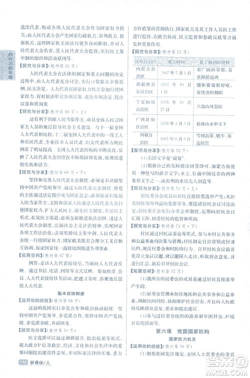 吉林人民出版社2021尖子生学案道德与法治八年级下新课标人教版答案