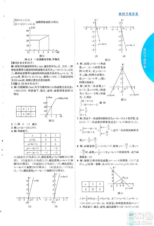 吉林人民出版社2021尖子生学案数学八年级下新课标人教版答案