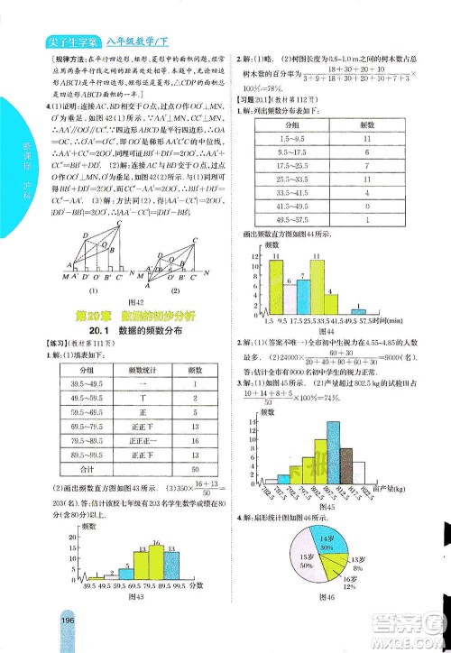 吉林人民出版社2021尖子生学案数学八年级下新课标沪科版答案