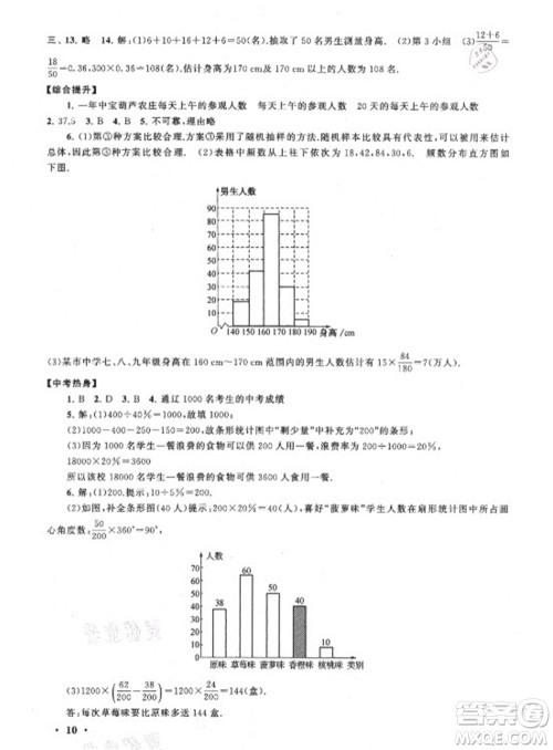 安徽人民出版社2021初中版暑假大串联数学七年级人民教育教材适用答案