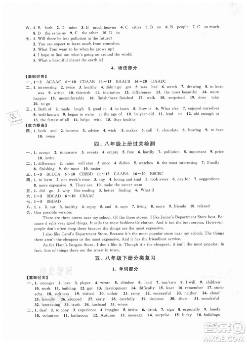 安徽人民出版社2021初中版暑假大串联英语八年级人民教育教材适用答案 安徽人民出版社2021初中版暑假大串联英语八年级人民教育教材适用答案