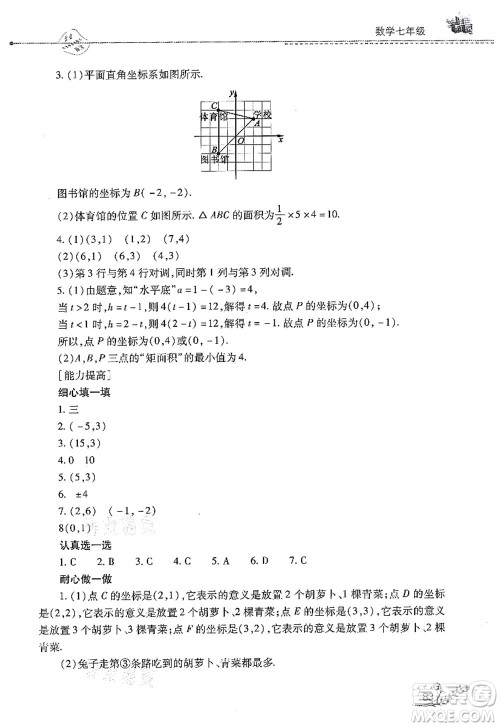 山西教育出版社2021快乐暑假七年级数学人教版答案