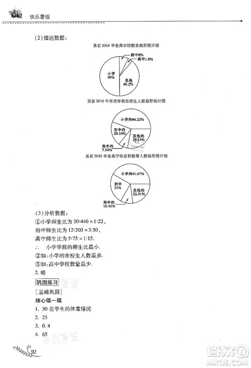 山西教育出版社2021快乐暑假七年级数学人教版答案