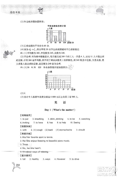 山西教育出版社2021快乐暑假八年级综合D版答案