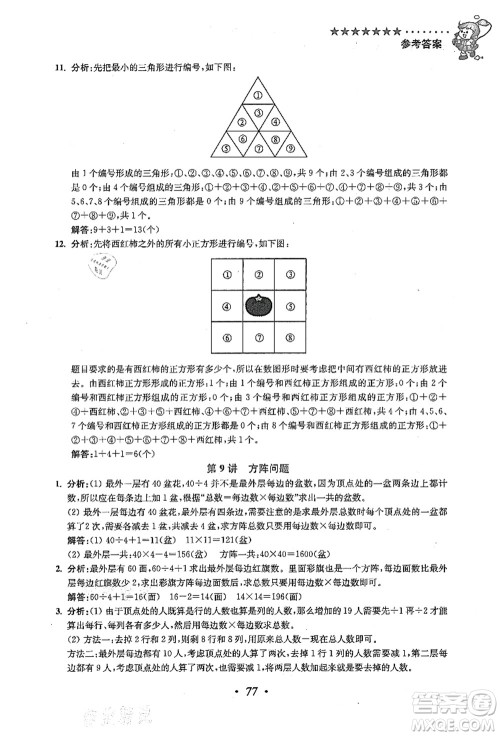 江苏凤凰美术出版社2021暑假培优衔接16讲三升四年级数学答案 江苏凤凰美术出版社2021暑假培优衔接16讲三升四年级数学答案