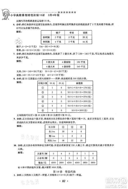 江苏凤凰美术出版社2021暑假培优衔接16讲三升四年级数学答案 江苏凤凰美术出版社2021暑假培优衔接16讲三升四年级数学答案