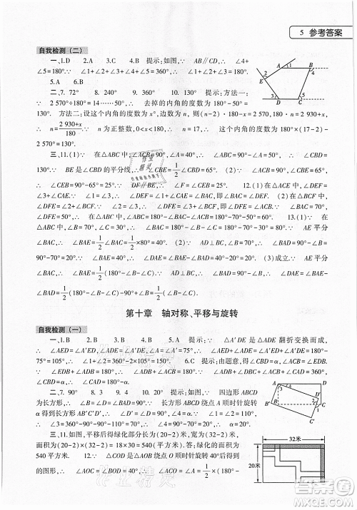 大象出版社2021数学英语地理生物合订本暑假作业本七年级参考答案