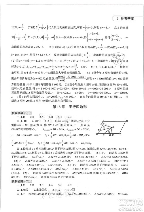 大象出版社2021数学英语物理地理生物合订本暑假作业本八年级参考答案