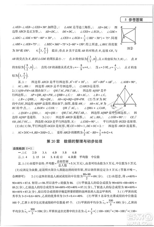大象出版社2021数学英语物理地理生物合订本暑假作业本八年级参考答案