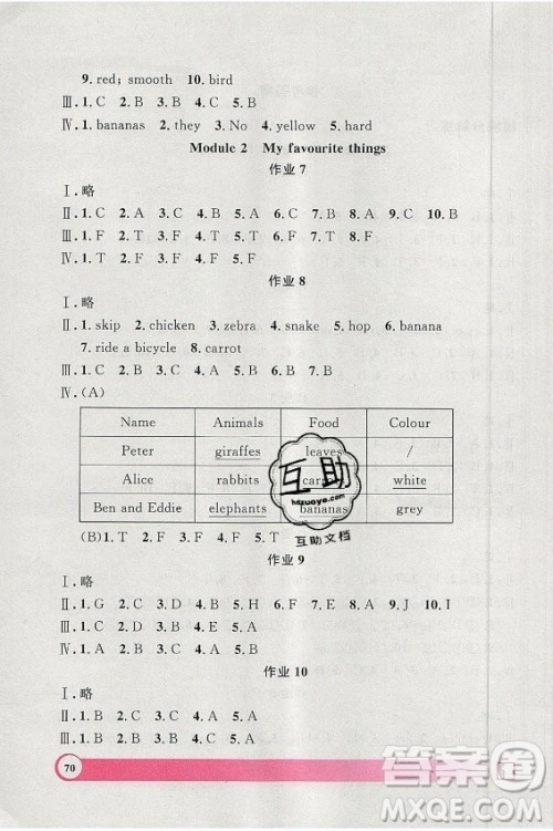 上海大学出版社2021暑假作业导与练英语二年级上海专版答案