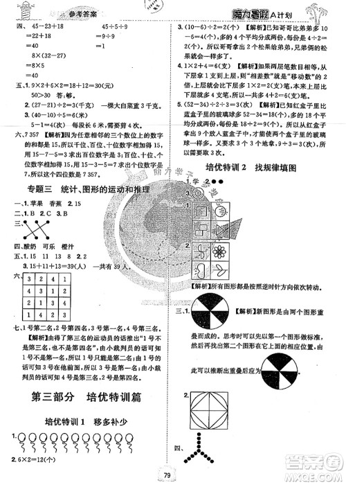 江西美术出版社2021魔力暑假A计划二年级数学RJ人教版答案 江西美术出版社2021魔力暑假A计划二年级数学RJ人教版答案