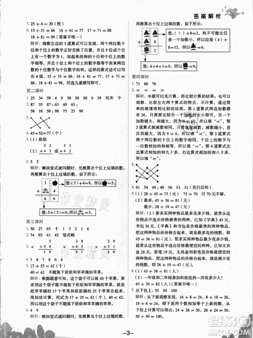 龙门书局2021黄冈小状元作业本二年级数学上册R人教版答案 龙门书局2021黄冈小状元作业本二年级数学上册R人教版答案