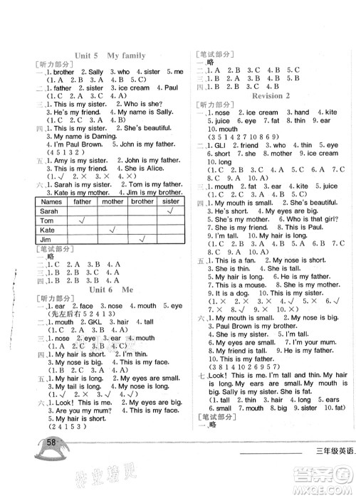 龙门书局2021黄冈小状元作业本三年级英语上册HN沪教牛津版答案 龙门书局2021黄冈小状元作业本三年级英语上册HN沪教牛津版答案
