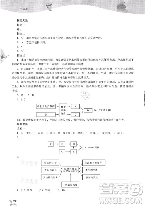 山西教育出版社2021新课程暑假作业本七年级综合C版答案