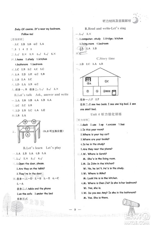 龙门书局2021黄冈小状元作业本四年级英语上册RP人教PEP版答案 龙门书局2021黄冈小状元作业本四年级英语上册RP人教PEP版答案