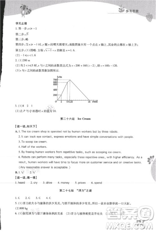 山西教育出版社2021新课程暑假作业本八年级综合B版答案 山西教育出版社2021新课程暑假作业本八年级综合B版答案