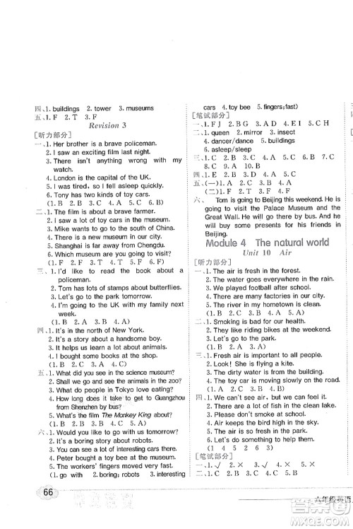 龙门书局2021黄冈小状元作业本六年级英语上册HN沪教牛津版答案 龙门书局2021黄冈小状元作业本六年级英语上册HN沪教牛津版答案