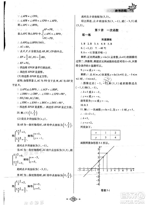 陕西师范大学出版总社有限公司2021暑假作业与生活八年级数学人教版答案