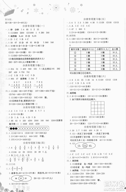 龙门书局2021黄冈小状元达标卷三年级数学上册R人教版答案 龙门书局2021黄冈小状元达标卷三年级数学上册R人教版答案