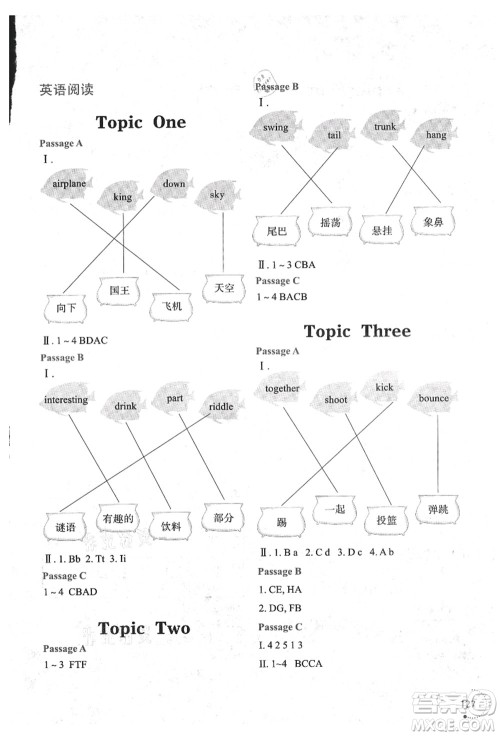 辽宁师范大学出版社2021暑假乐园三年级英语答案