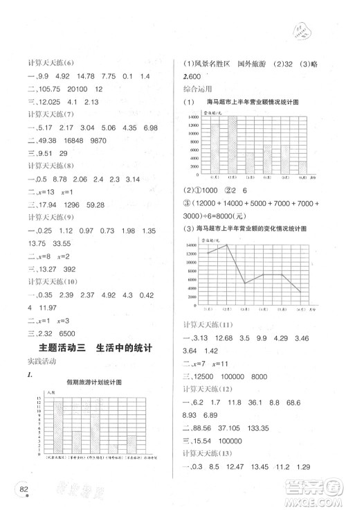 辽宁师范大学出版社2021暑假乐园四年级数学答案