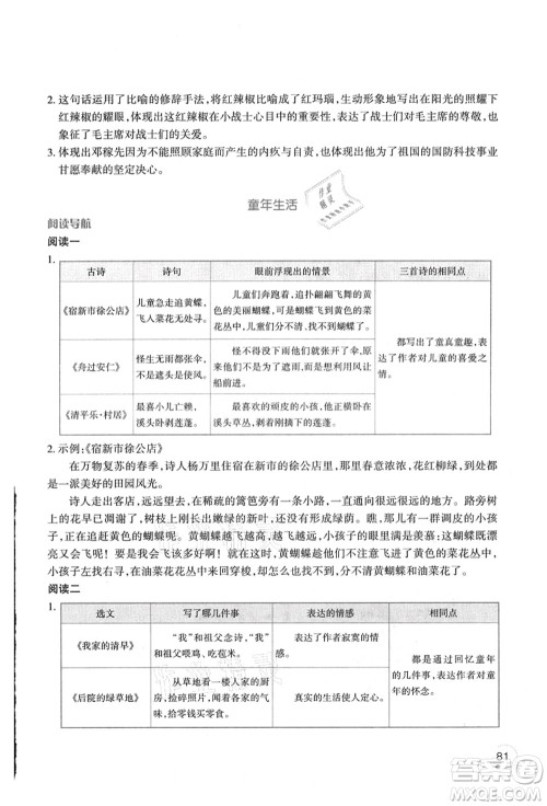 辽宁师范大学出版社2021暑假乐园五年级语文答案