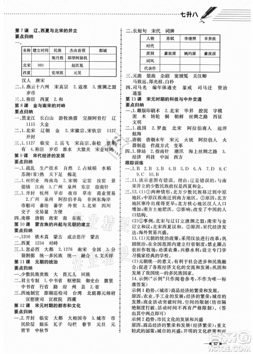 合肥工业大学出版社2021假期冲浪七年级历史人教版答案