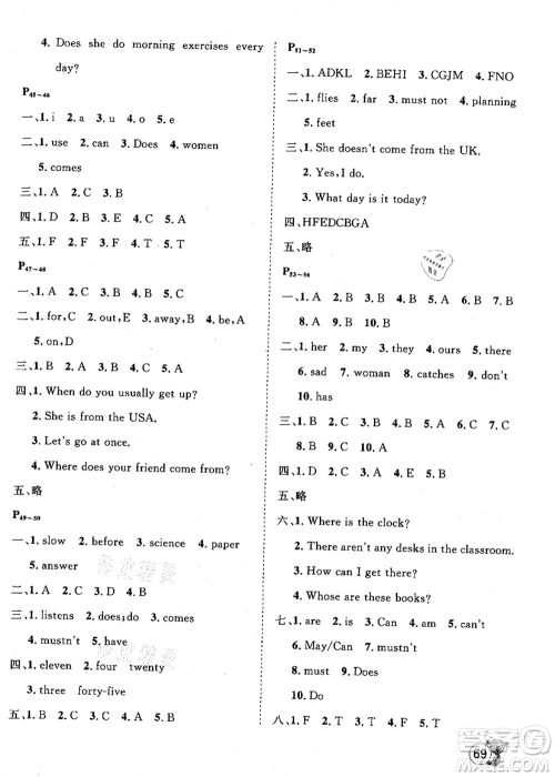 河北少年儿童出版社2021桂壮红皮书暑假天地五年级英语科普版答案 河北少年儿童出版社2021桂壮红皮书暑假天地五年级英语科普版答案
