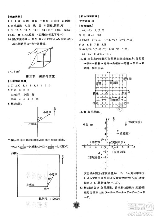 河北少年儿童出版社2021桂壮红皮书暑假天地小升初衔解教材数学答案