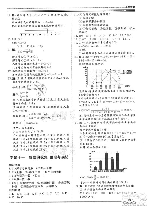 北京工业大学出版社2021假期生活指导七年级数学答案