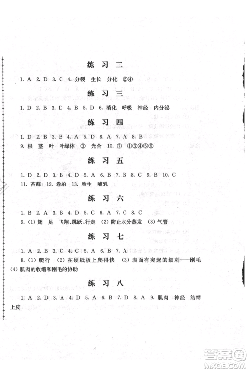 江苏人民出版社2021暑假生活七年级合订本参考答案 江苏人民出版社2021暑假生活七年级合订本参考答案