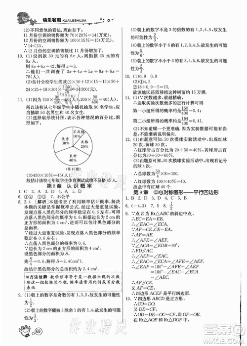 江苏人民出版社2021快乐暑假八年级数学JSKJ苏教版答案 江苏人民出版社2021快乐暑假八年级数学JSKJ苏教版答案