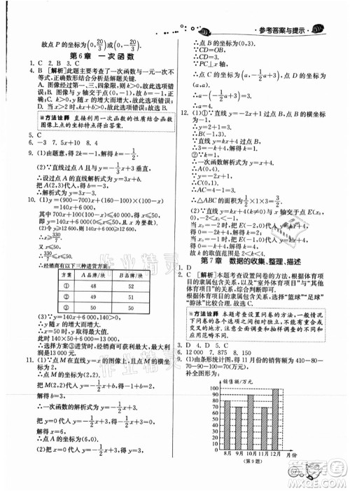 江苏人民出版社2021快乐暑假八年级数学JSKJ苏教版答案