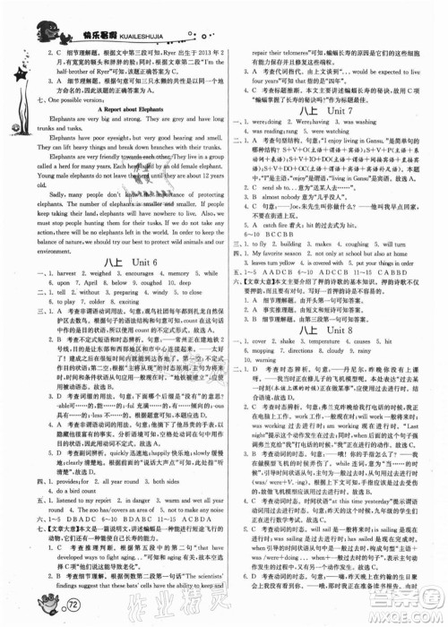 江苏人民出版社2021快乐暑假八年级英语YL译林版答案