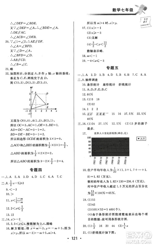 北京时代华文书局2021快乐暑假综合训练七年级数学答案