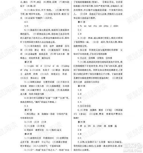 黑龙江少年儿童出版社2021暑假Happy假日七年级语文通用版答案