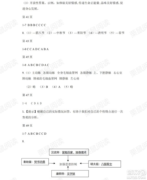 黑龙江少年儿童出版社2021暑假Happy假日五四学制七年级综合答案