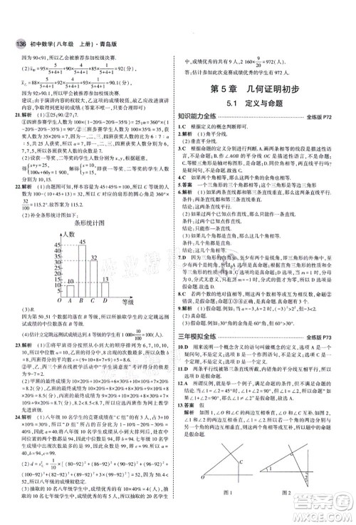 教育科学出版社2021秋5年中考3年模拟八年级数学上册青岛版答案 教育科学出版社2021秋5年中考3年模拟八年级数学上册青岛版答案