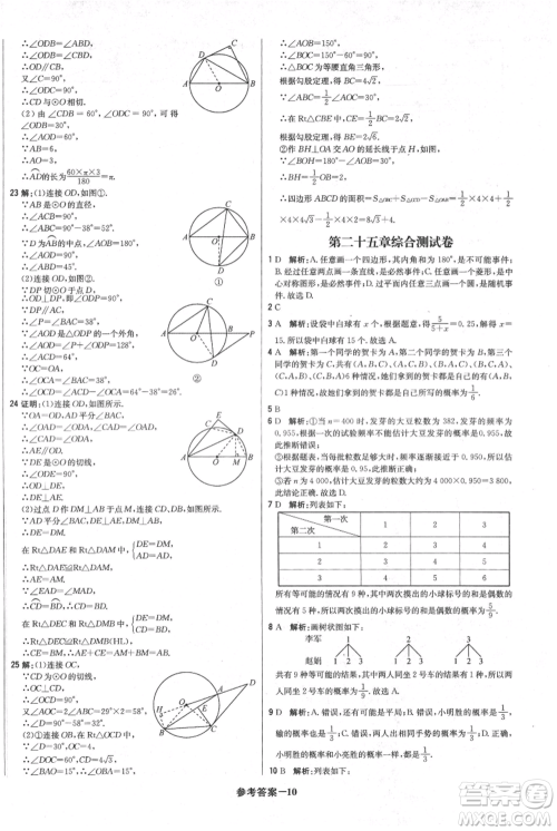 北京教育出版社2021年1+1轻巧夺冠优化训练九年级上册数学人教版参考答案 北京教育出版社2021年1+1轻巧夺冠优化训练九年级上册数学人教版参考答案