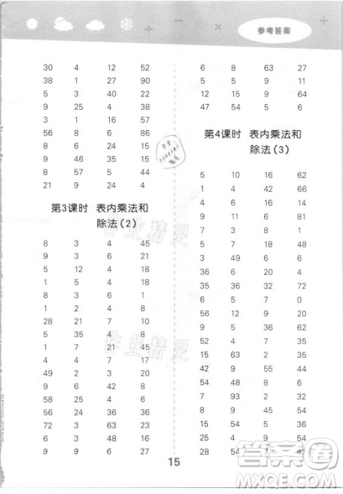 地质出版社2021秋季小儿郎小学口算大通关数学二年级上册苏教版答案 地质出版社2021秋季小儿郎小学口算大通关数学二年级上册苏教版答案
