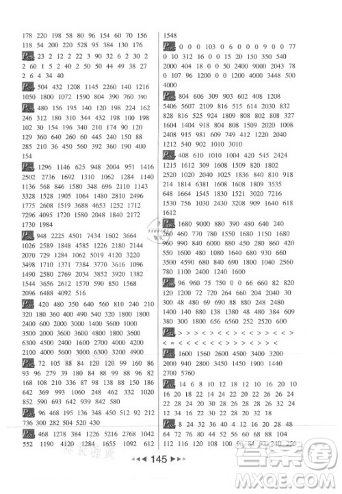 河北少年儿童出版社2021小学数学计算高手三年级上册RJ人教版答案