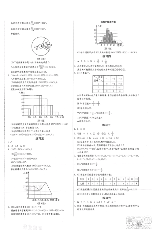 吉林教育出版社2021快乐暑假合订本八年级通用版参考答案