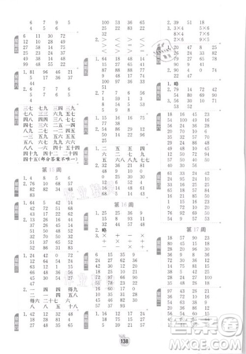 江苏人民出版社2021小学数学计算高手二年级上册人教版答案