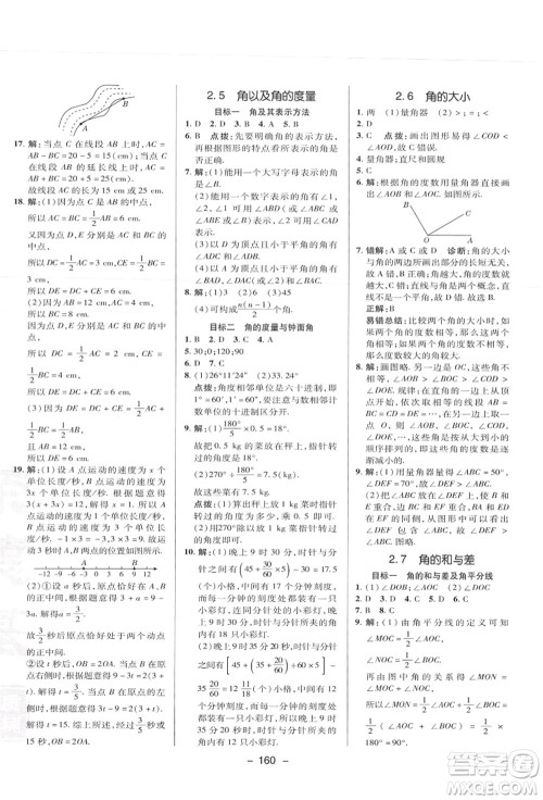 陕西人民教育出版社2021典中点综合应用创新题七年级数学上册JJ冀教版答案 陕西人民教育出版社2021典中点综合应用创新题七年级数学上册JJ冀教版答案