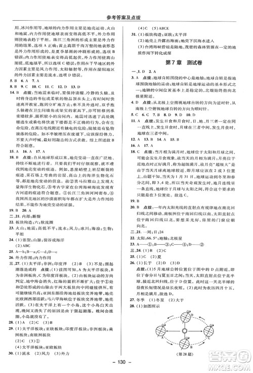 陕西人民教育出版社2021典中点综合应用创新题七年级科学上册HS华师大版答案 陕西人民教育出版社2021典中点综合应用创新题七年级科学上册HS华师大版答案