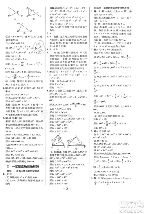 陕西人民教育出版社2021典中点综合应用创新题八年级数学上册BS北师大版答案