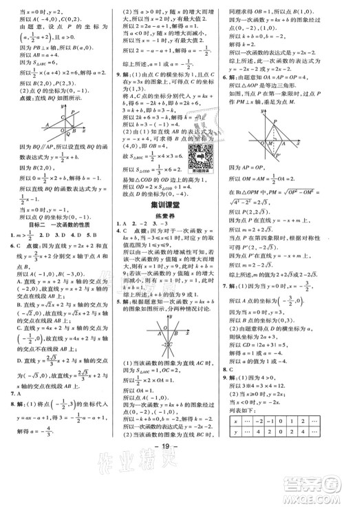 陕西人民教育出版社2021典中点综合应用创新题八年级数学上册BS北师大版答案