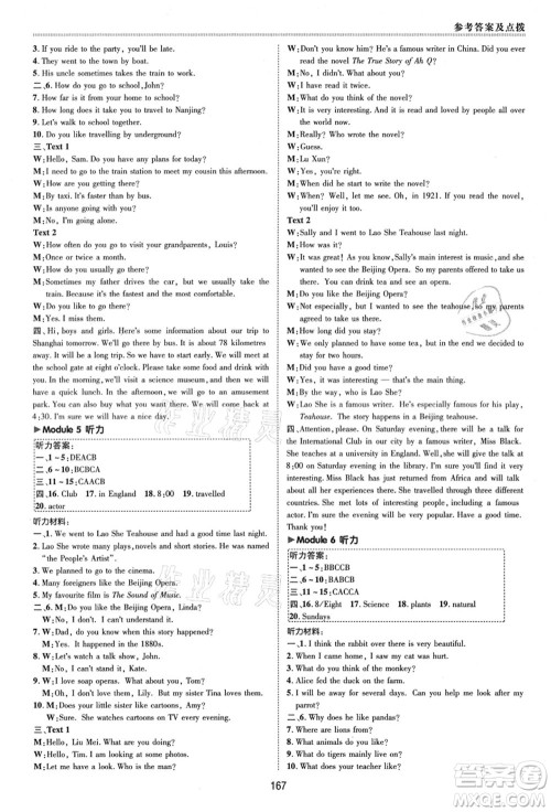 陕西人民教育出版社2021典中点综合应用创新题八年级英语上册WY外研版答案 陕西人民教育出版社2021典中点综合应用创新题八年级英语上册WY外研版答案