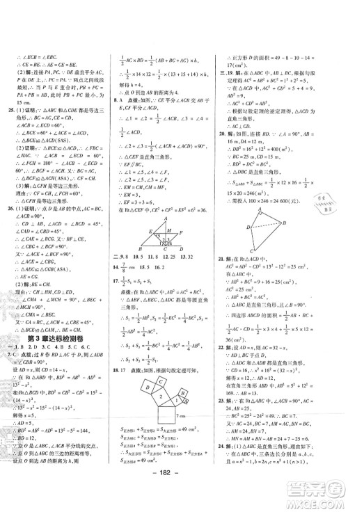 陕西人民教育出版社2021典中点综合应用创新题八年级数学上册SK苏科版答案